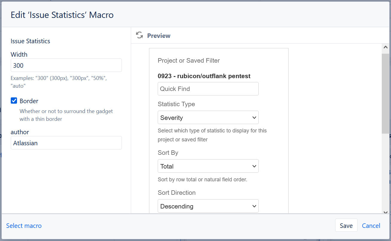 Issue statistics demo screenshot